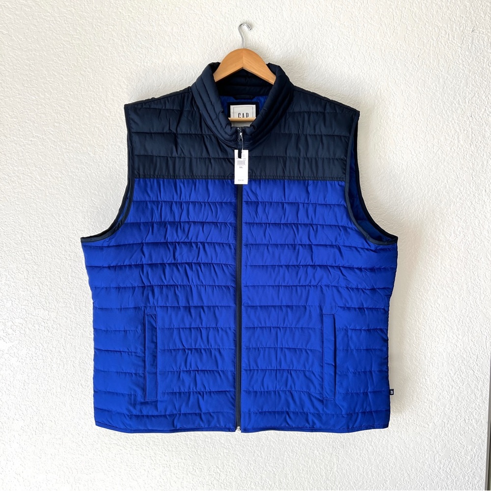 NWT Gap Men’s COLDCONTROL Blue Lightweight Puffer Vest Size XXL